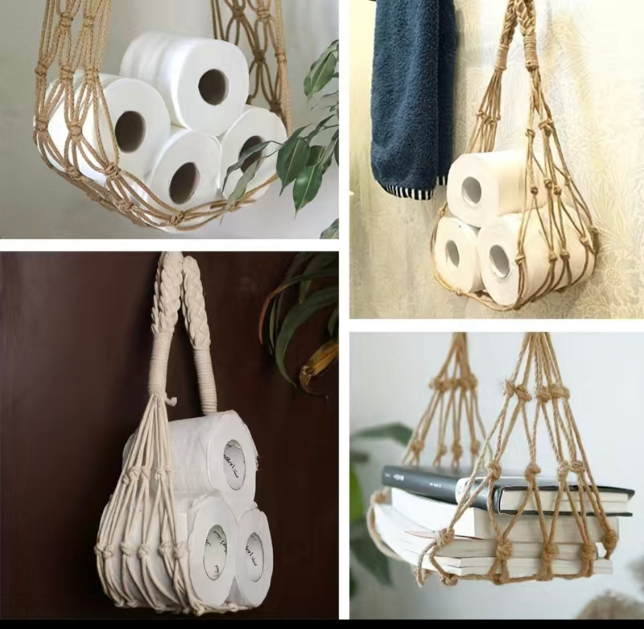 Bohemian Rope Wall Hanging Toilet Paper Holder