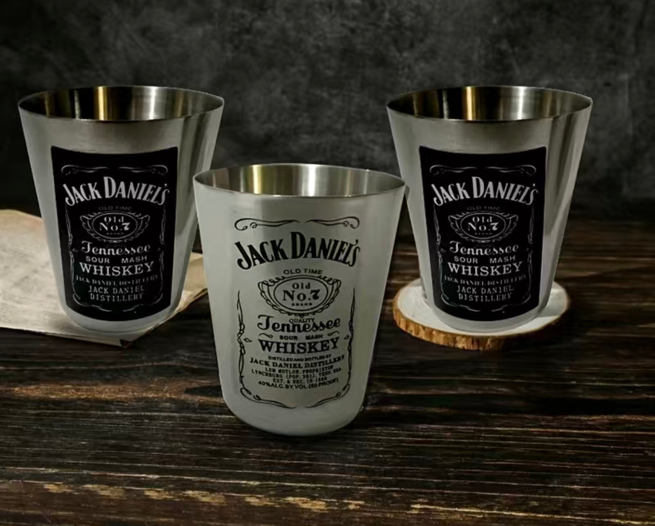 Stainless Steel Jack Daniels Shot Glass set of 4