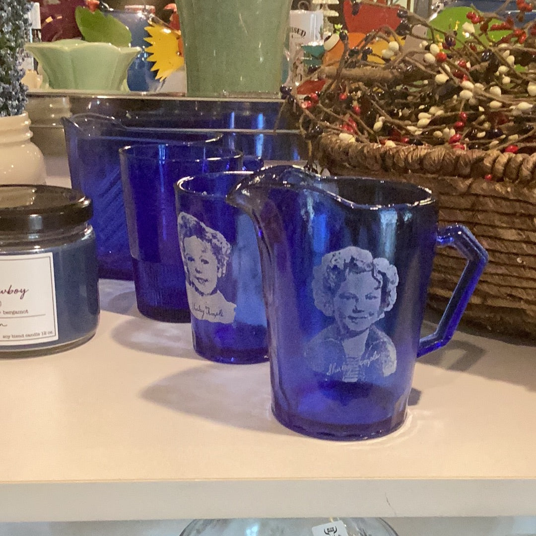 Blue Shirley Glass